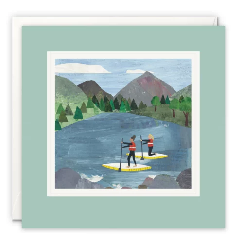 Paddle boarders lake by james ellis