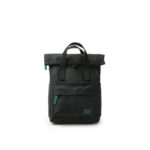 roka canfield B all black with teal zip