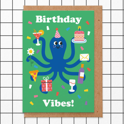 birthday vibes card by studio boketto