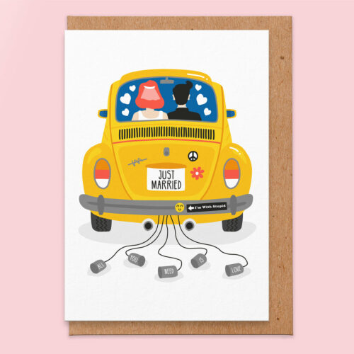 just married car card by studio boketto