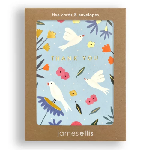 thank you birds cards pack of 5 by james ellis