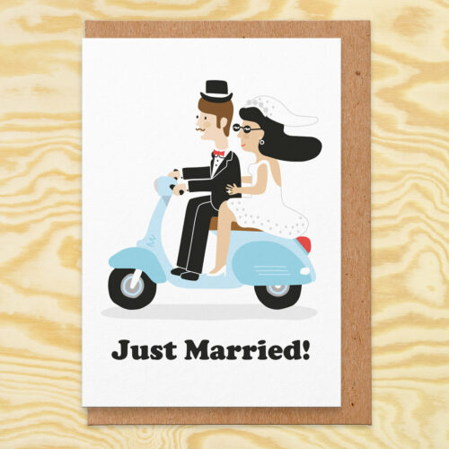 wedding scooter card by studio boketto