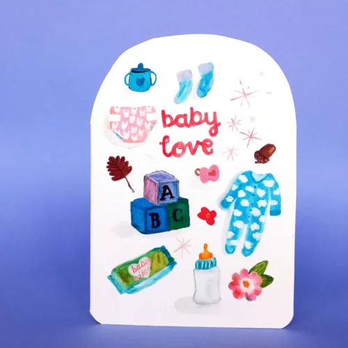 baby love card by LAura Skilbeck