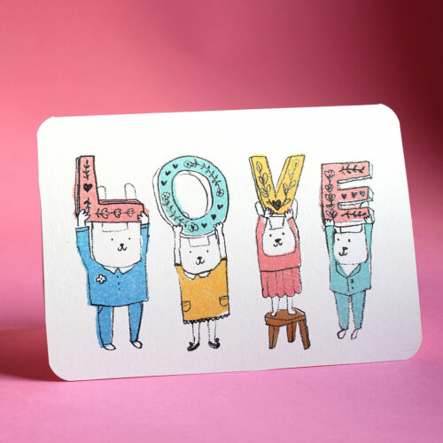 bunnies love card by laura skilbeck