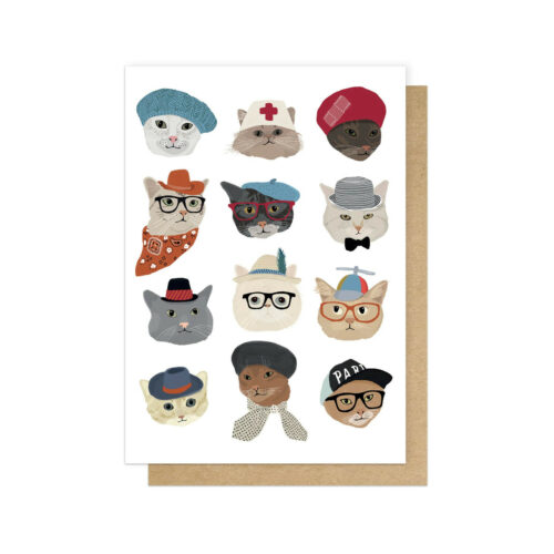 cats in hats card by eep