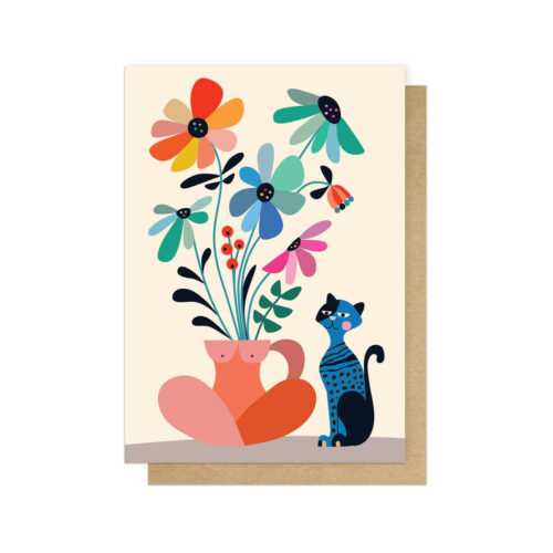 cat and vase card by EEP