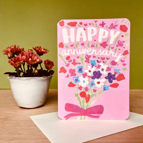 floral anniversary card by Laura Skilbeck