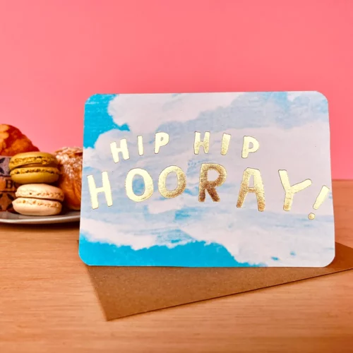 hip hip hooray gold card by Laura Skilbeck