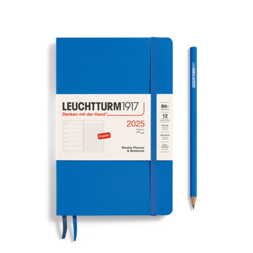 weekly planner and notebook 2025 softcover B6+ sky blue by leuchtturm1917