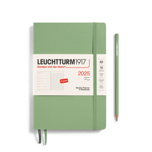 weekly planner and notebook 2025 soft cover sage by leuchtturm1917