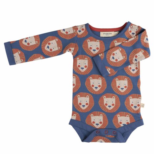 Long Sleeves Body lion face night blue by Pigeon organics