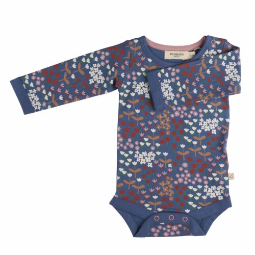 long sleeves body meadow night blue by pigeon organics