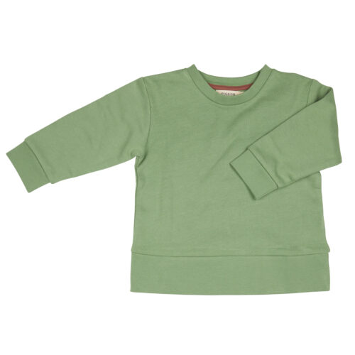 boxy sweatshirt green by pigeon organics