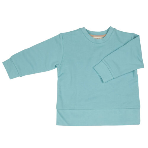 boxy sweatshirt turquoise by pigeon organics