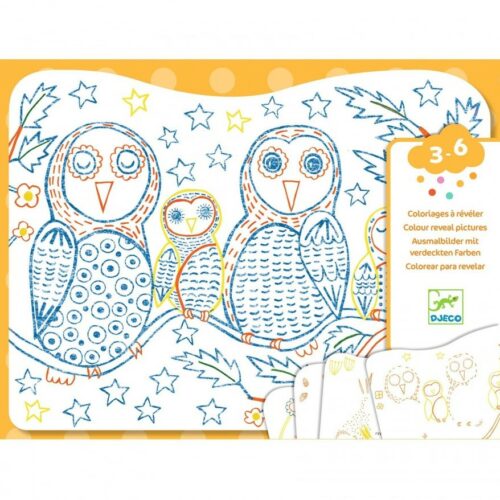 djeco colouring in woodland families