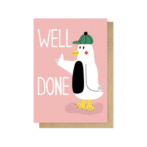 well done penguin card by seekprint for East end prints