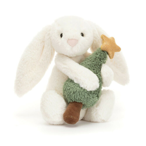 bashful bunny with Christmas tree by jellycat