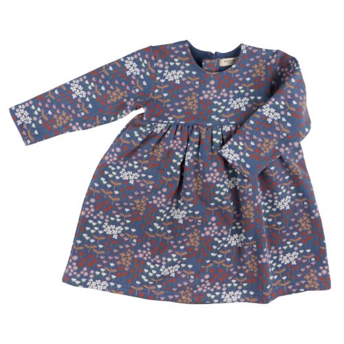 Cosy Winter dress meadow night blue by Pigeon Organics AW24