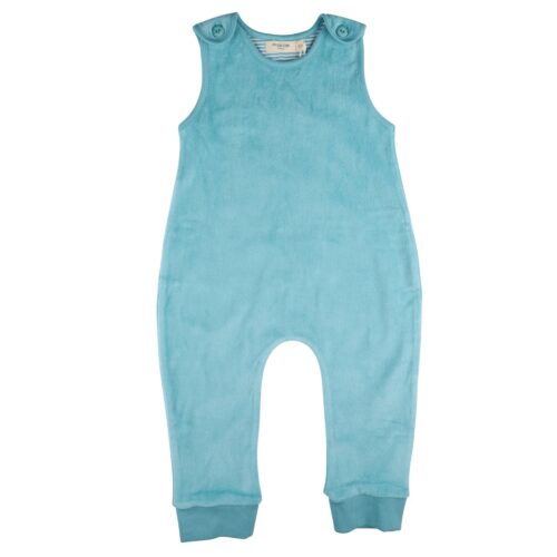 Velour playsuit azure by Pigeon Organics AW24