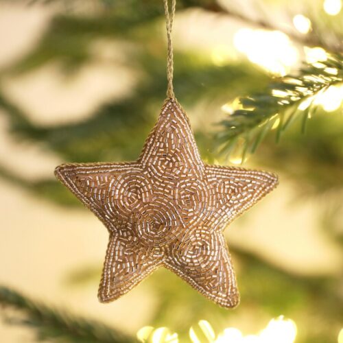 beaded star hanging decoration by lisa angel