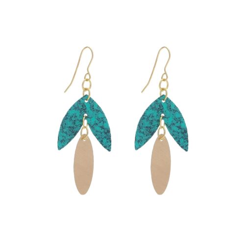 leena earrings green by daughters of the ganges