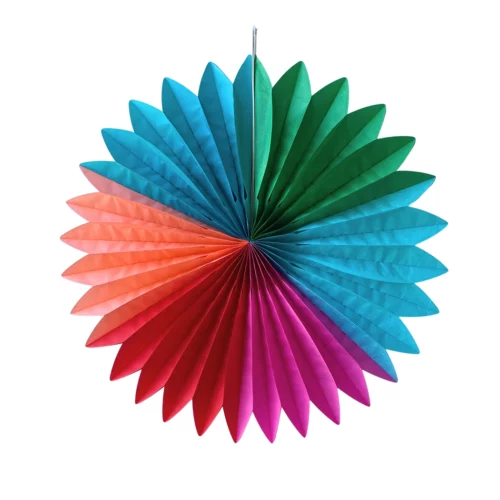 Multi colour paper fan decoration by Petra Boase