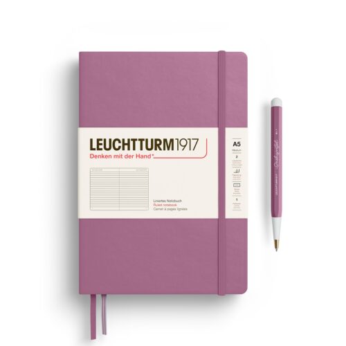 Notebook medium A5 251 numbered pages Dusty Rose ruled by Leuchtturm1917 Thinking Ahead 2025