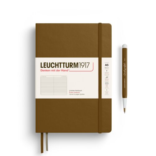 Notebook A5 Hardcover spice brown ruled by Leuchtturm1917 thinking ahead 2025 collection