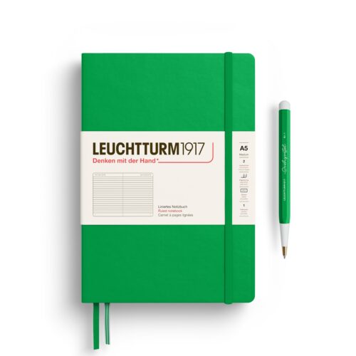 Notebook A5 Hardcover spring leaf ruled by Leuchtturm1917 thinking ahead 2025 collection