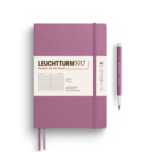 notebook medium softcover dusty rose ruled by Leuchtturm1917 thinking ahead new collection for 2025