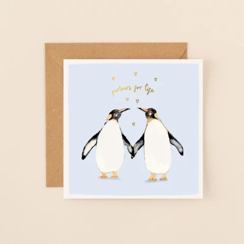 penguins partners for life card by Louise Mulgrew