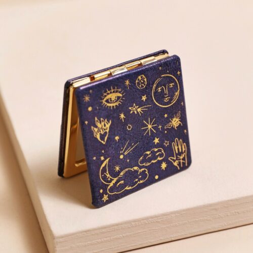 Blue starry Night Compact Mirror by Lisa Angel