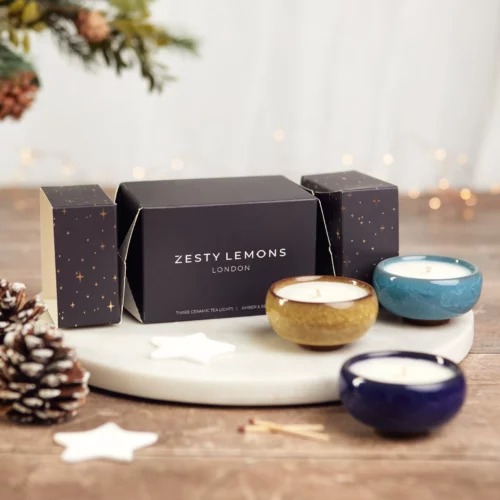 Kiln tea light cracker starry night by zesty lemons