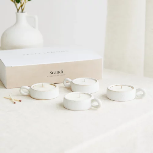 scandi tea lights lemon and lavender by zesty lemons