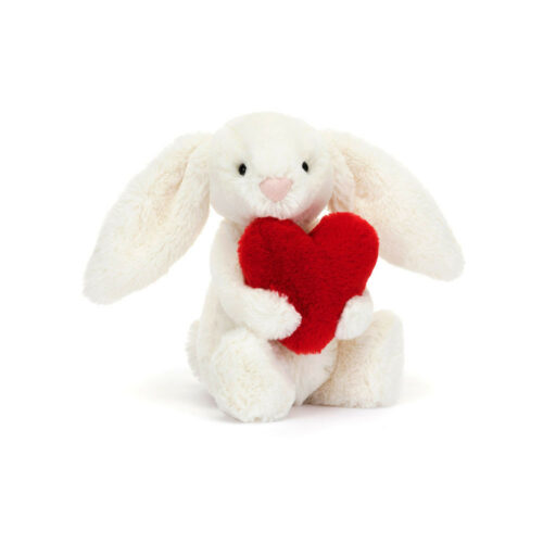 small bashful bunny with heart by jellycat