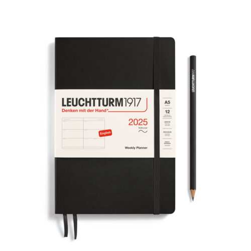 weekly planner medium A5 softcover black english by Leuchtturm1917