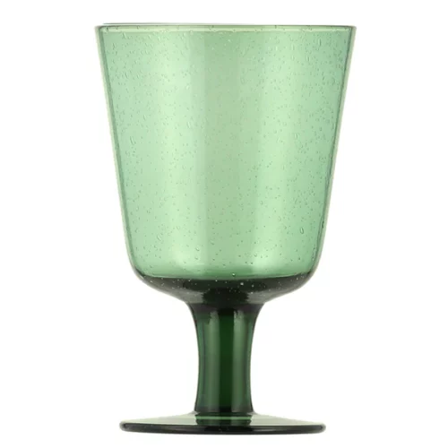 recycled handmade wine glass jade green by designed in colour