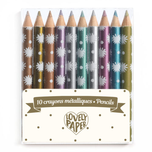 10 mini metallic pencils by Djeco