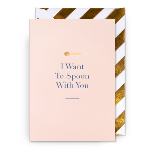 I want to spoon with you greeting card illustrated by Charm for Lagom Design