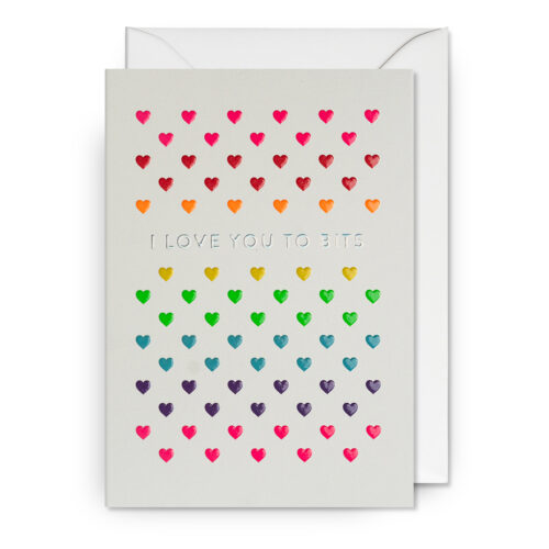 I Love You to bits card illustrated by Postco for Lagom Design