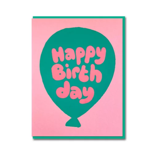 joyfull green balloon card by 1973