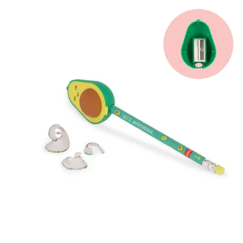 pencil sharpener with eraser let's avocuddle by legami