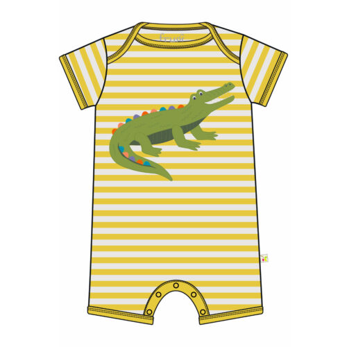 rue romper bumblebee stripe crocodile by Frugi SS25