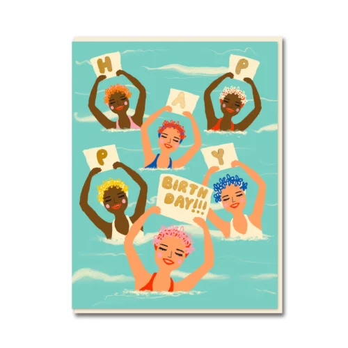 synchronised girls birthday card by 1973