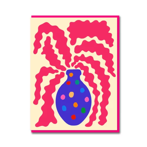 Fishbone cactus spottu vase card by 1973