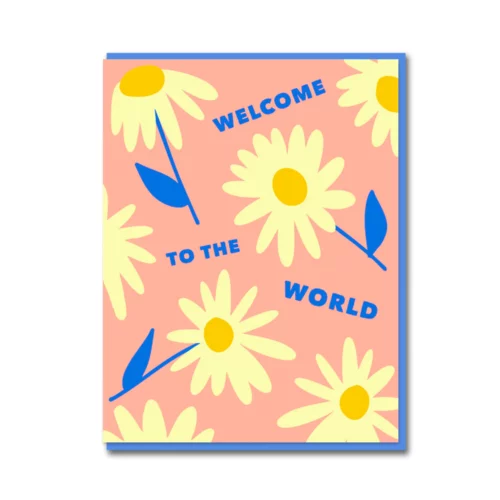 daisies welcome to the world baby card by 1973