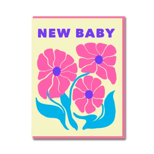 Chrysanthemum New Baby card by 1973