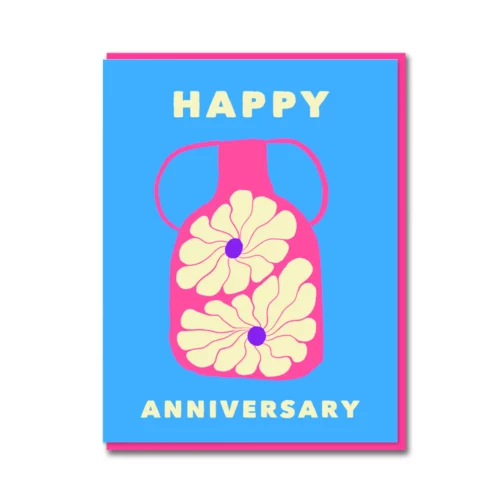 dahlias in vase anniversary card by 1973