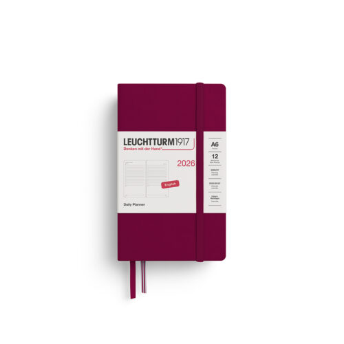 pocket daily planner 2026 port red hard cover by Leuchtturm1917 372779