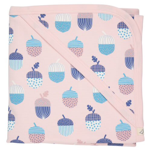 hooded blanket acorns pink by pigeon organics aw25